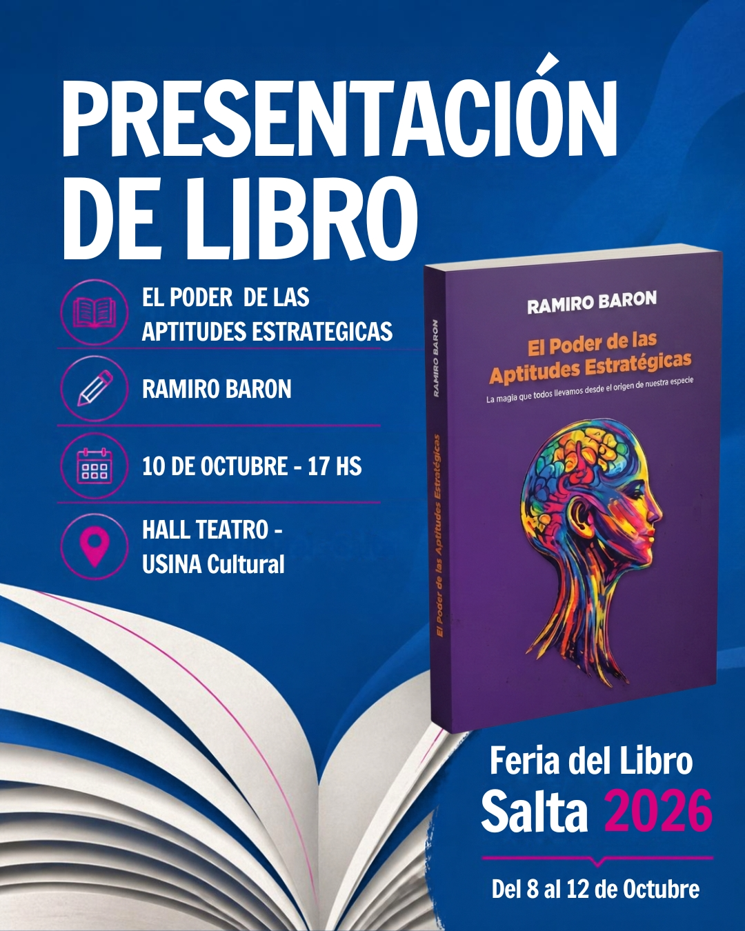 XVI Feria del Libro Salta 2026 - Presentación del libro "El poder de las aptitudes estratégicas".