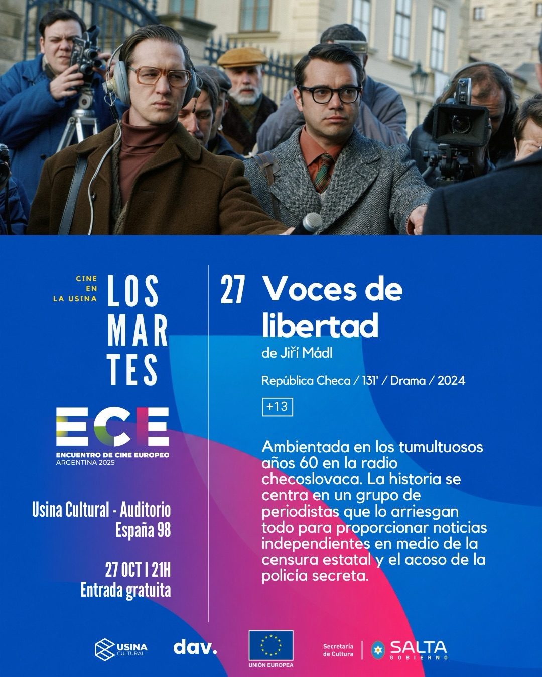 Ciclo de Cine "Los Martes" Presenta - Voces de libertad de Jiří Mádl.