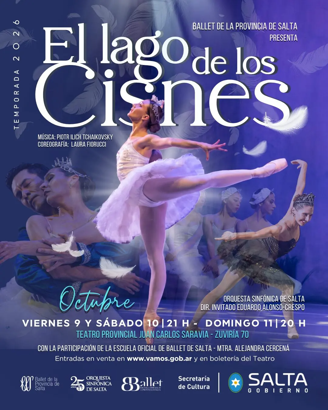 Ballet de Salta y Orquesta Sinfónica Presentan “El lago de los cisnes”.