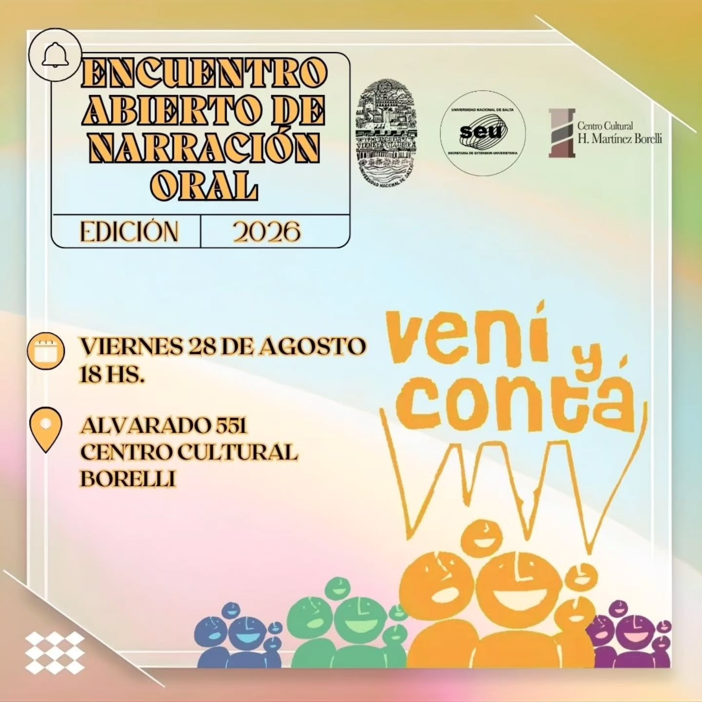 Encuentro Abierto de Narración Oral "Vení y Contá" – Edición 2026.