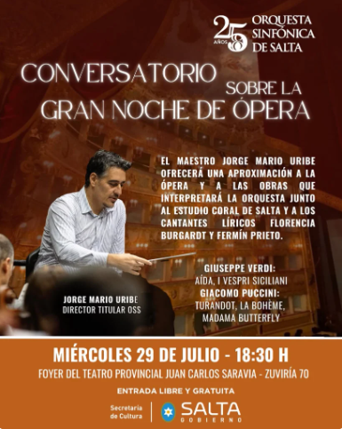 Conversatorio sobre la Gran Noche de Ópera.
