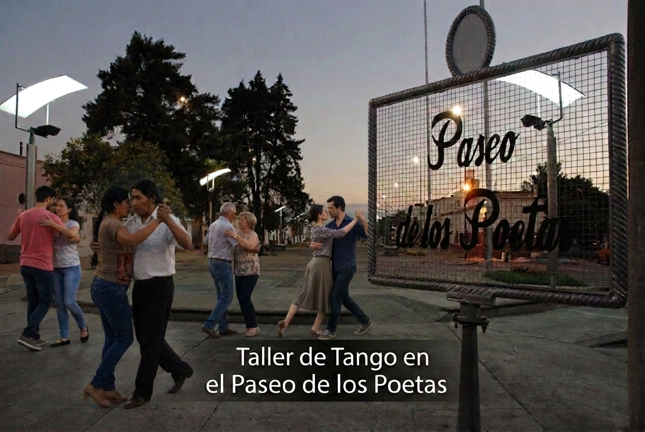 Taller de Tango en el Paseo de los Poetas.