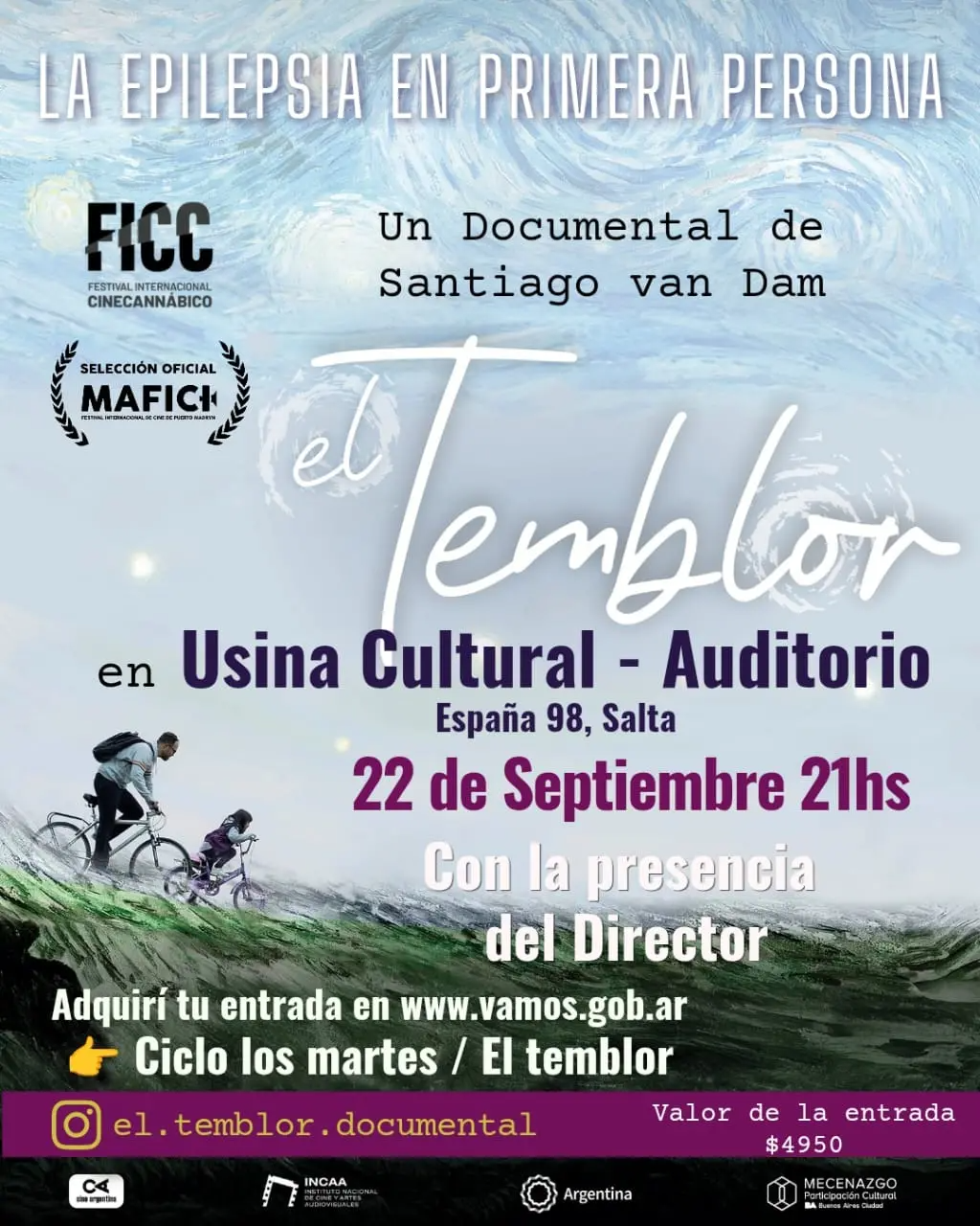 Ciclo "Los Martes" - Estreno en Salta de “El temblor”, documental de Santiago van Dam.