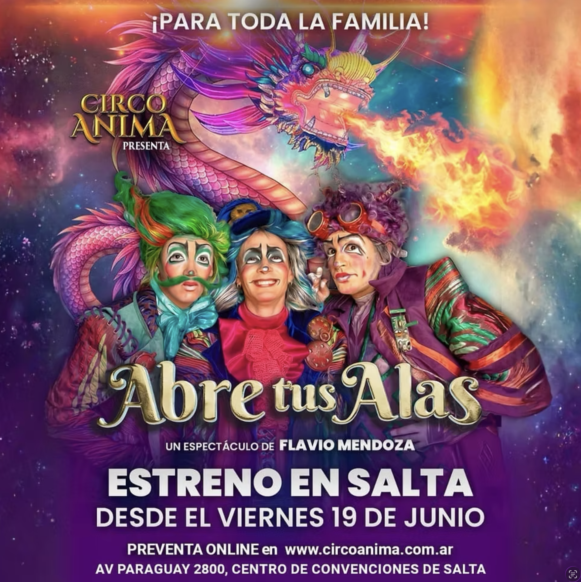 Circo Ánima en Salta: Abre tus Alas.