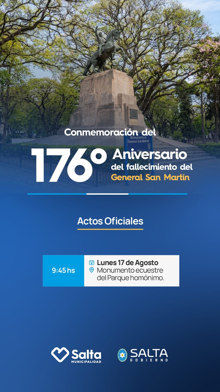 Conmemoración del 176° Aniversario del fallecimiento del General San Martín.
