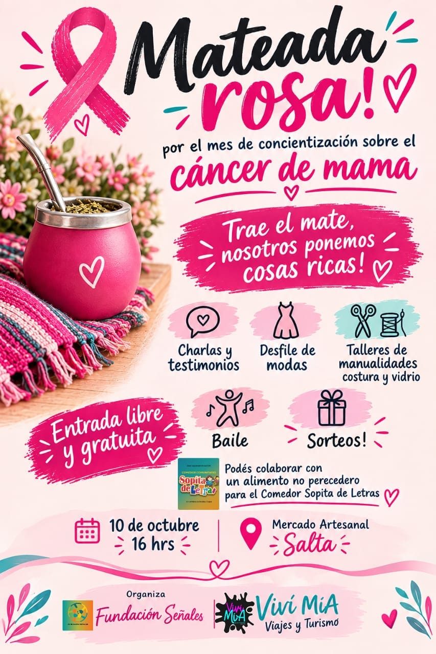 Mateada Rosa - Por el mes de concientización sobre el cáncer de mama.