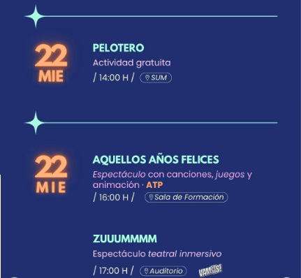 Vacaciones en la Usina Cultural - Programación.