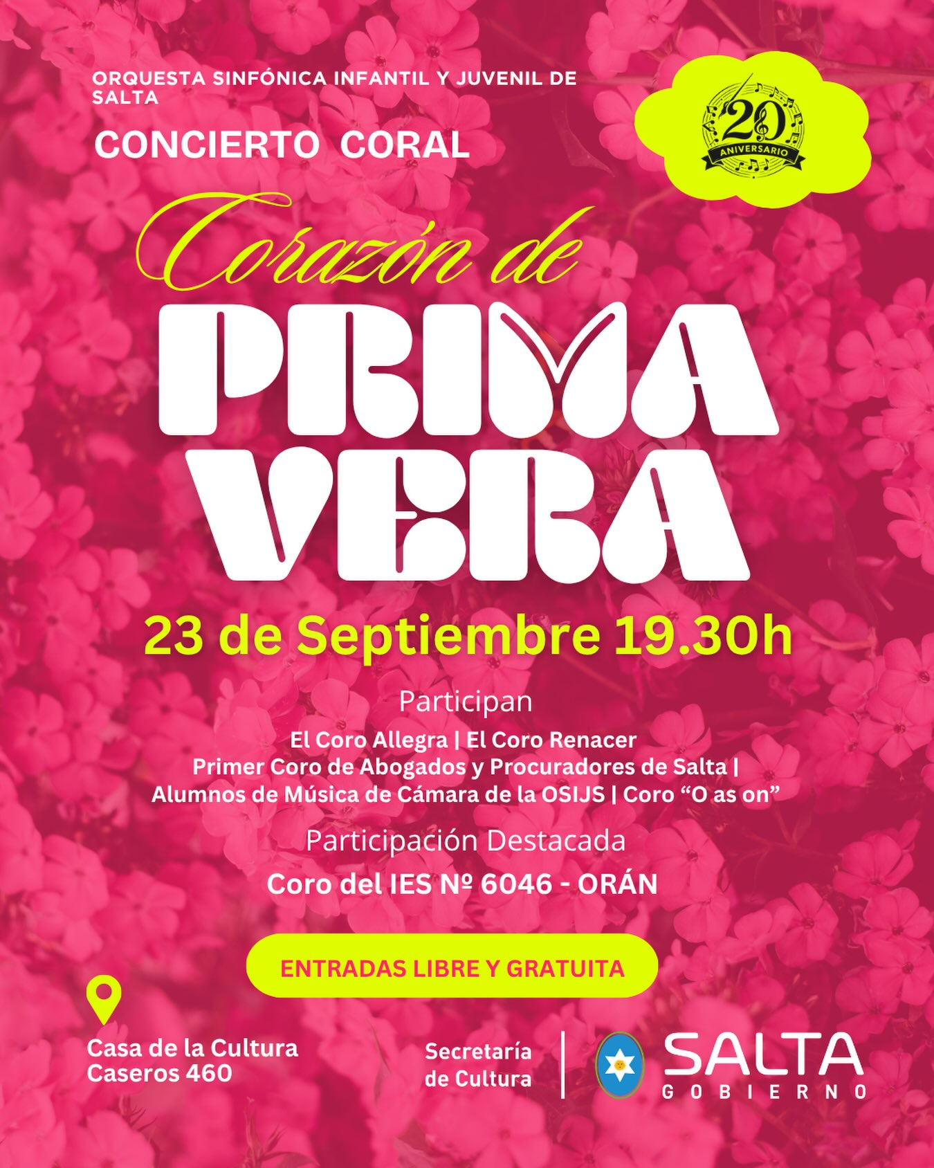 Orquesta Sinfónica Infantil y Juvenil de Salta - Concierto Coral  "Corazón de Primavera".
