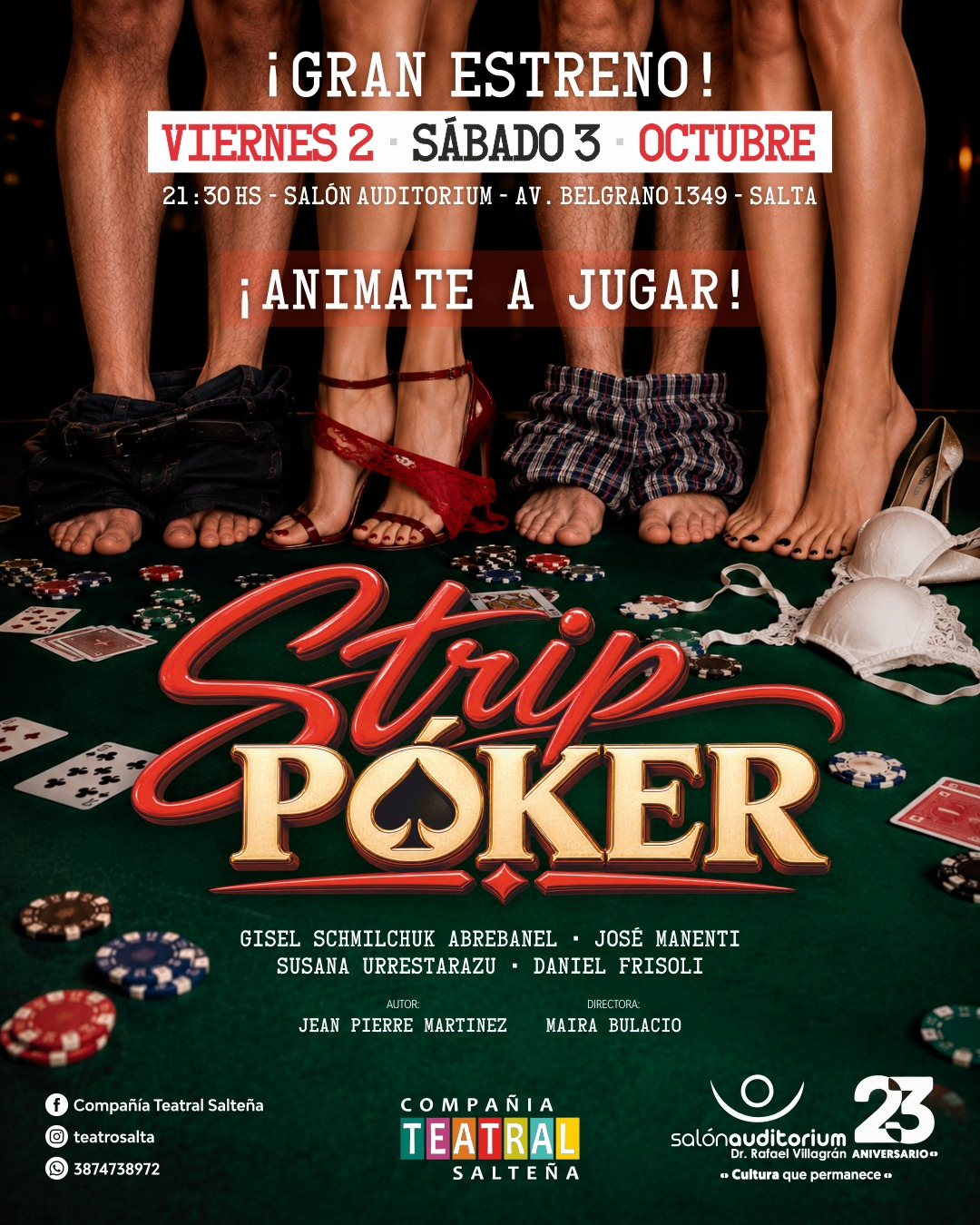 Compañía Teatral Salteña presenta “Strip Póker”.