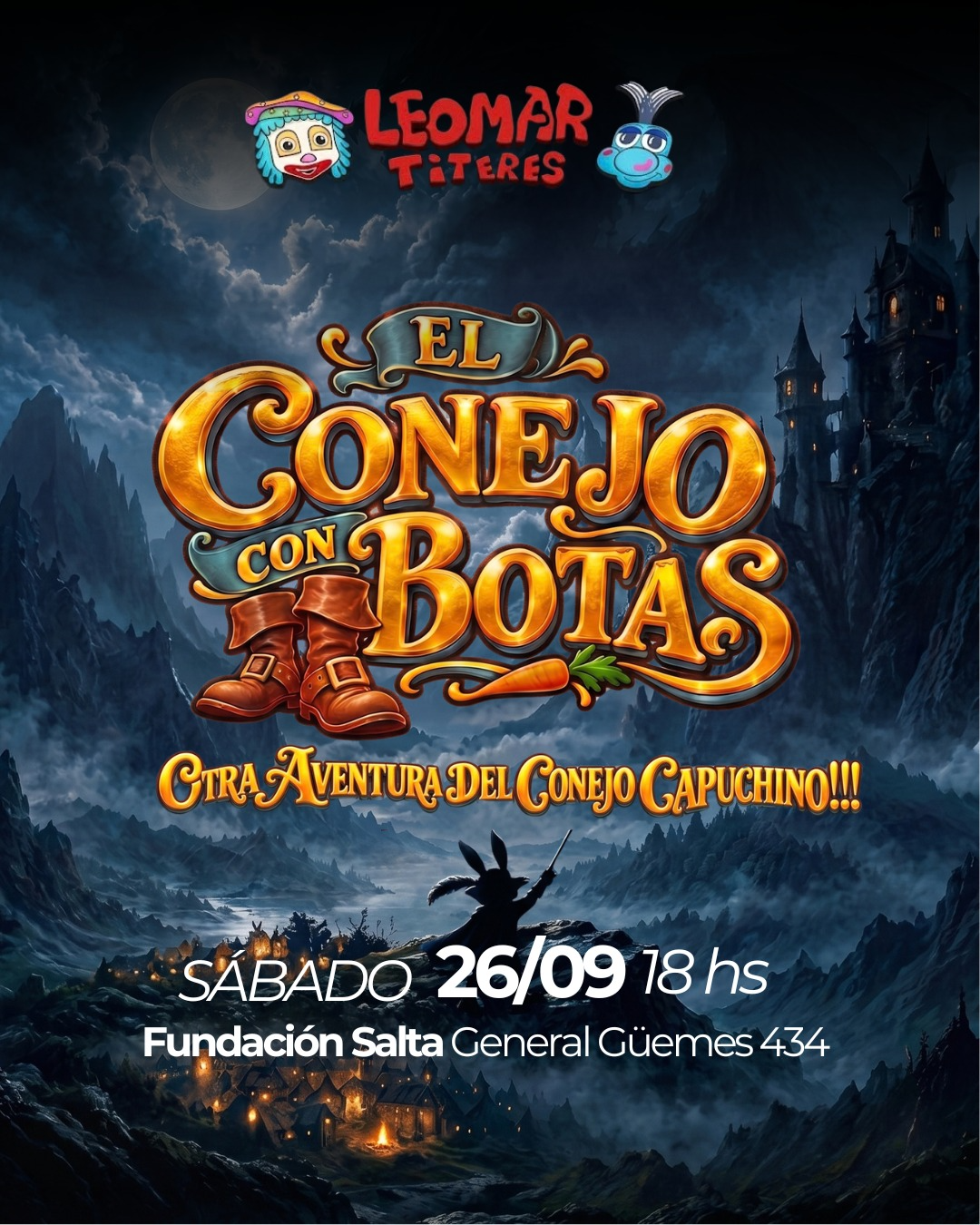 Leomar Títeres presenta "El Conejo con Botas".